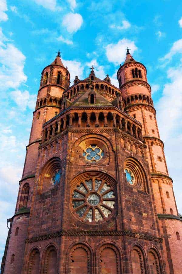 view of the Worms Cathedral in Worms, Germany