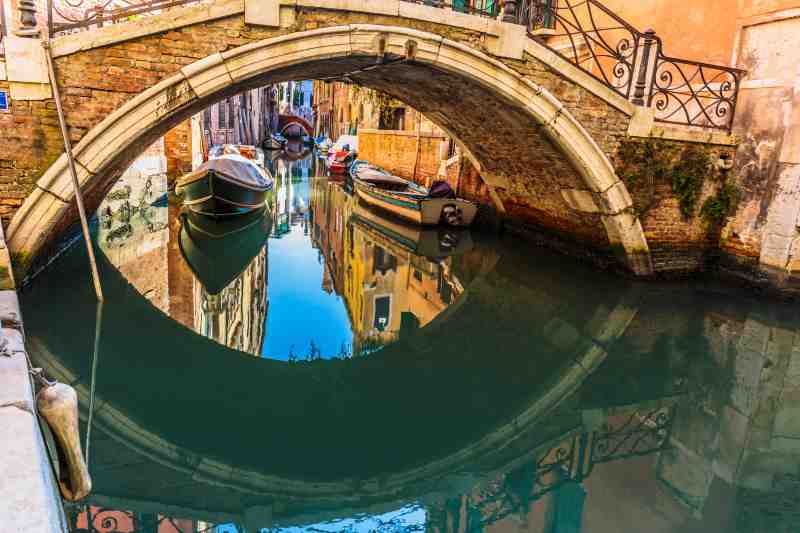 Bridge over a narrow canal in Venice