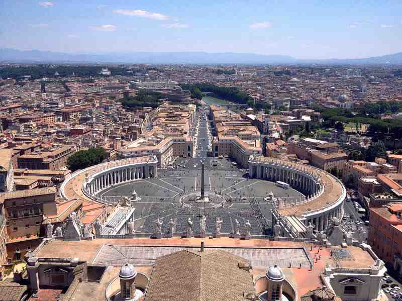 looking down vatican city in rome